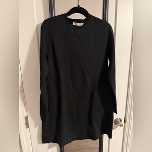 NWT Zara Classic Black Sweater Knit Dress - Size Large